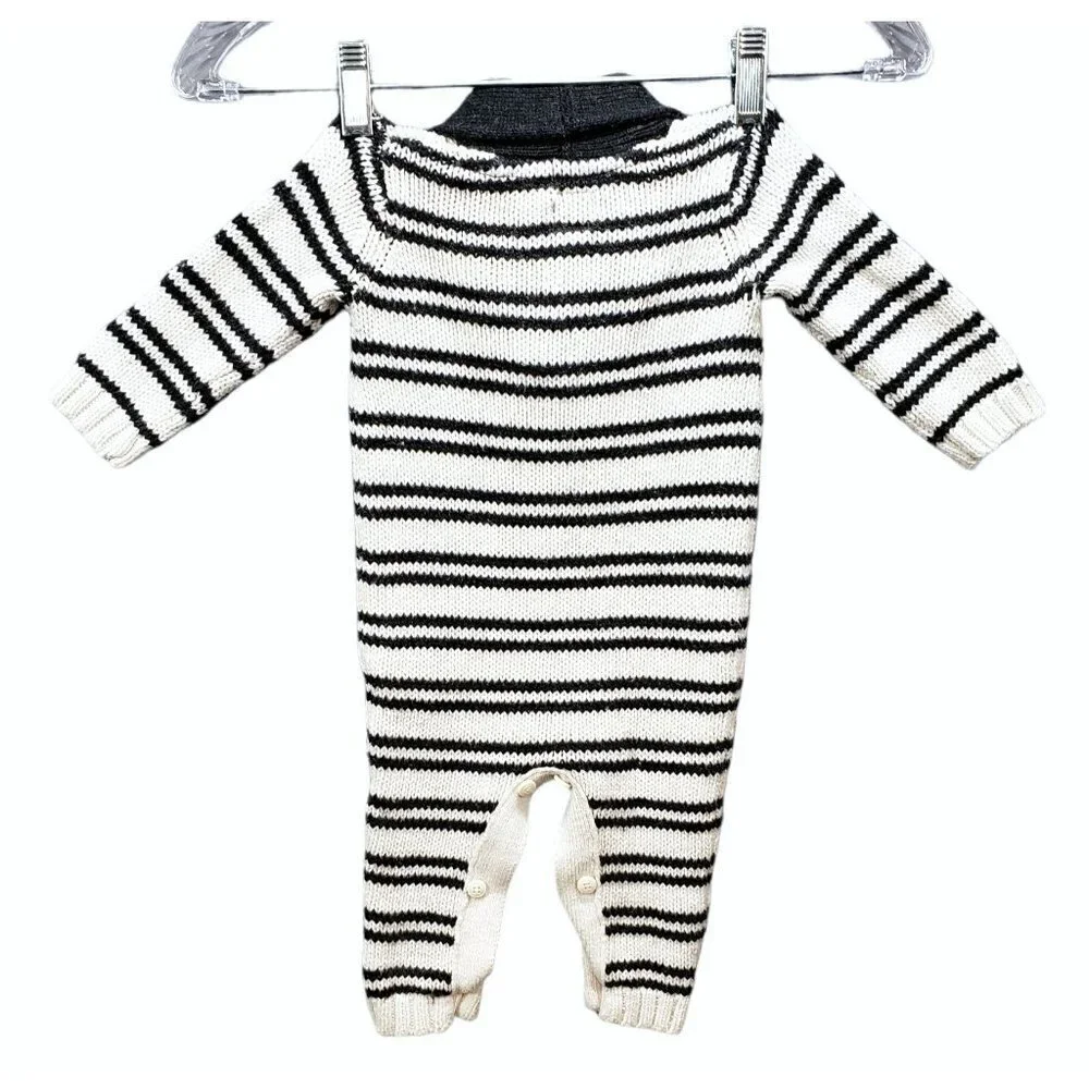 Baby B'gosh L/S Onsie Size 6 Months Knit Crochet Buttons Oshkosh B'gosh Blue EUC